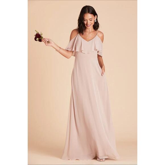 Birdy Grey Jane Convertible Chiffon Maxi Bridesmaid Dress with Slit in Taupe, S - Picture 9 of 13